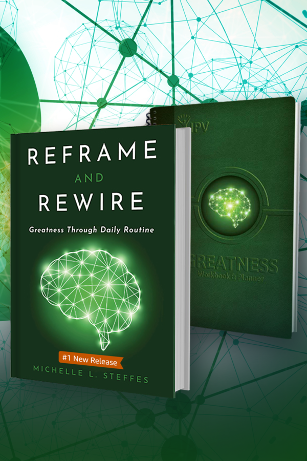 #1 Amazon New Release - Reframe & Rewire: Greatness Through Daily Routine Work Bundle by Michelle L. Steffes, corporate performance coach